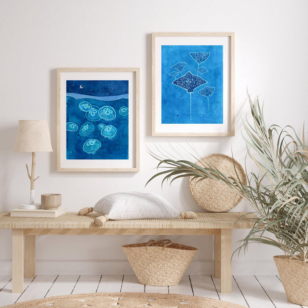 Bioluminescent Jellyfish Print