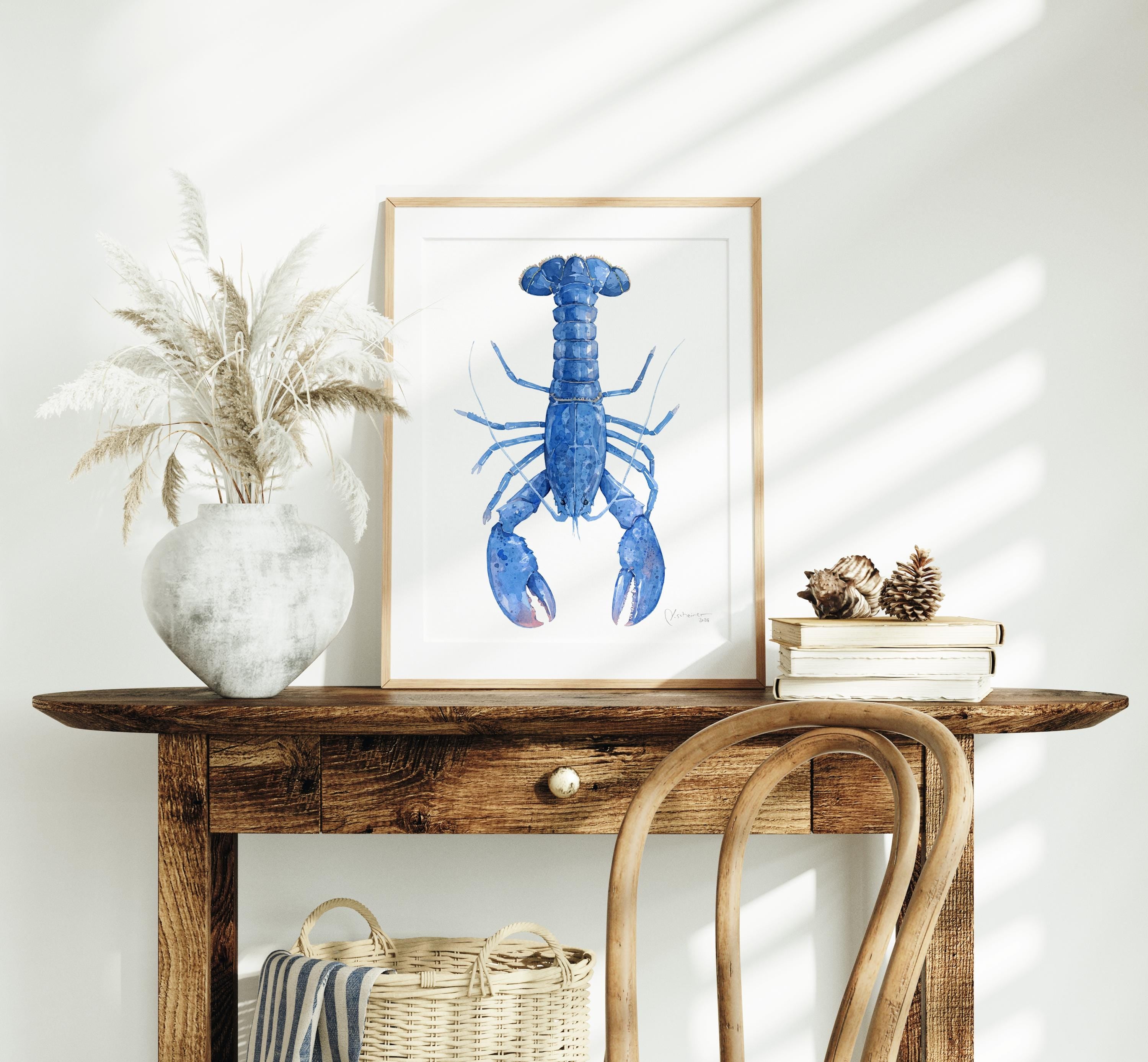 Blue Lobster Print