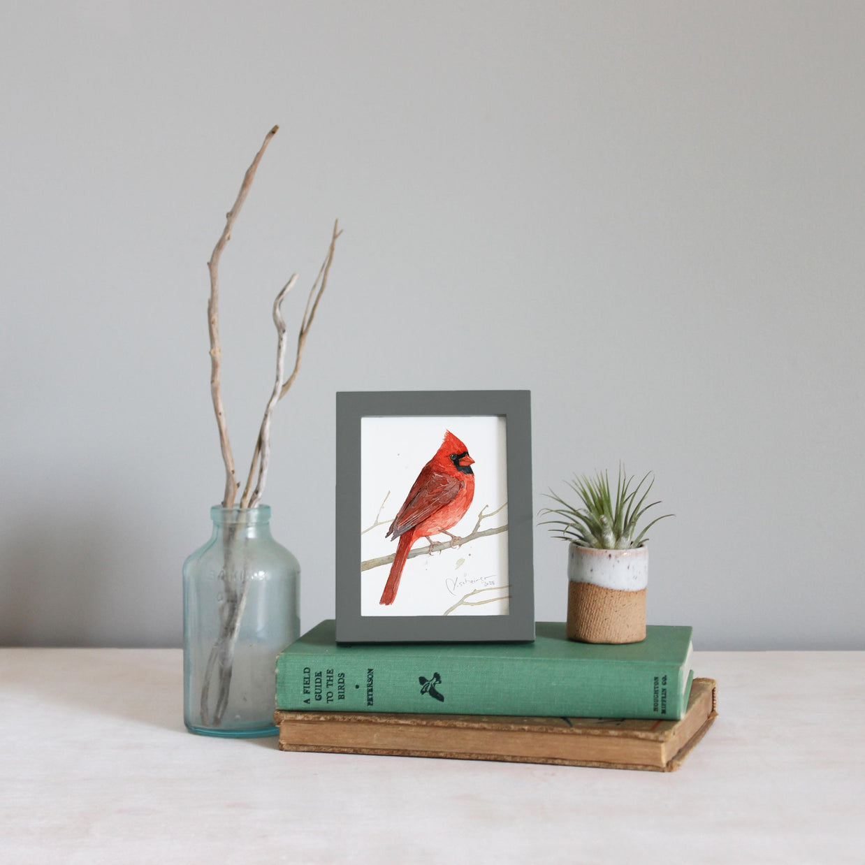 Framed Mini Male Cardinal Print