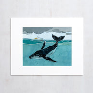 Whale and Lobster Boat Print