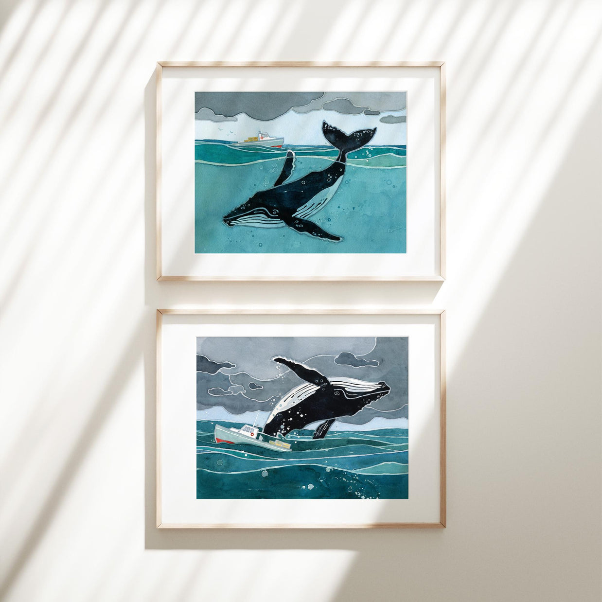 Whale and Lobster Boat Print