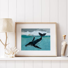 Whale and Lobster Boat Print