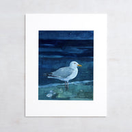 Herring Gull at Night Seascape Print