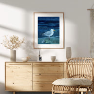 Herring Gull at Night Seascape Print