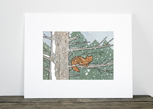 Pine Marten in Snow Print