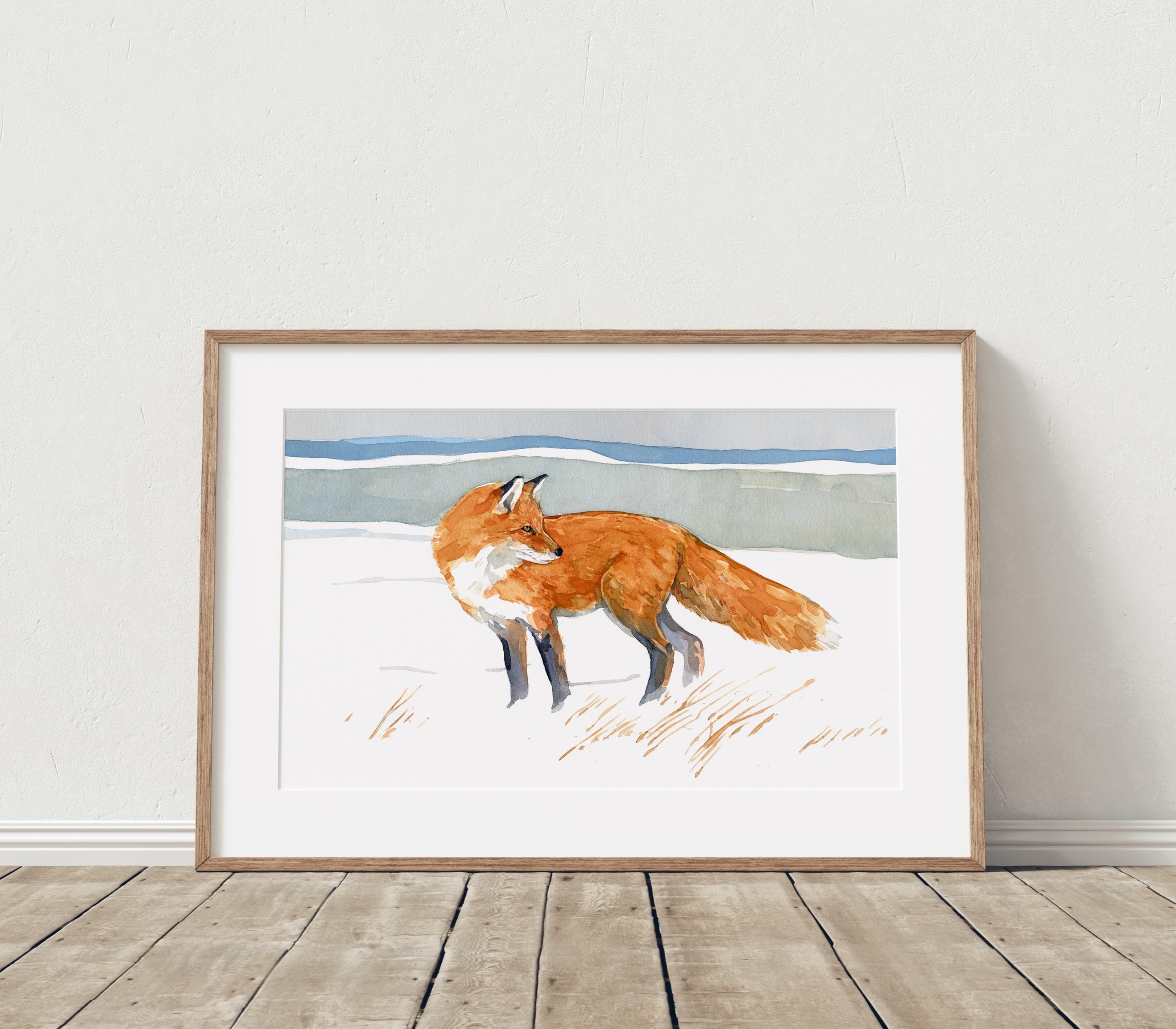 Red Fox Watercolor Print