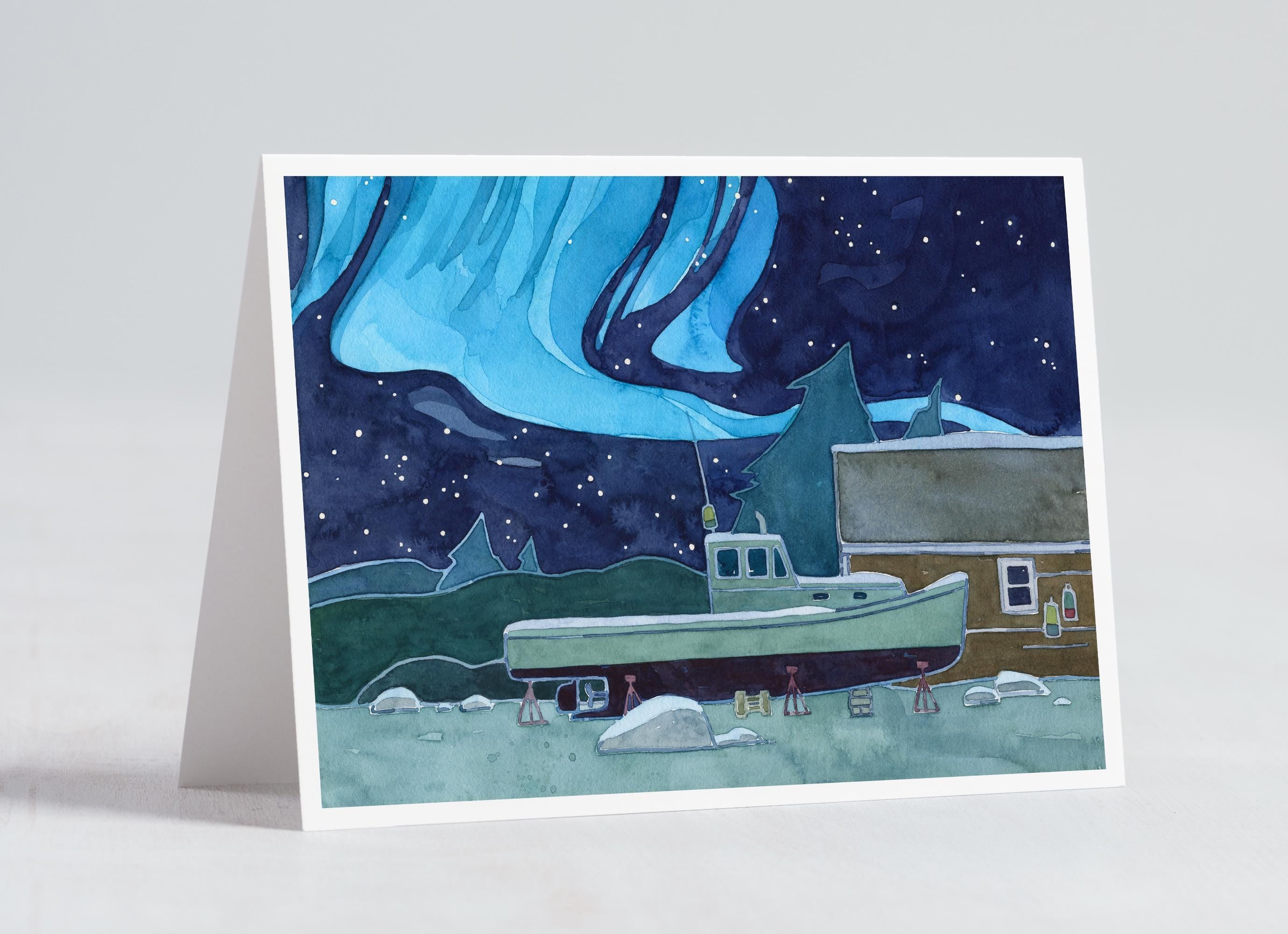 Nautical Northern Lights Christmas Card Set III