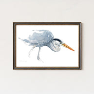 Great Blue Heron Watercolor Print