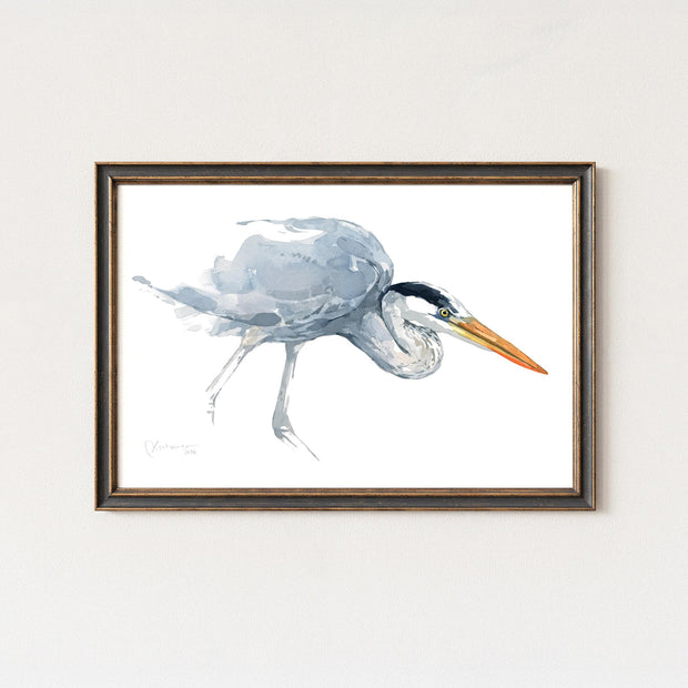 Great Blue Heron Watercolor Print