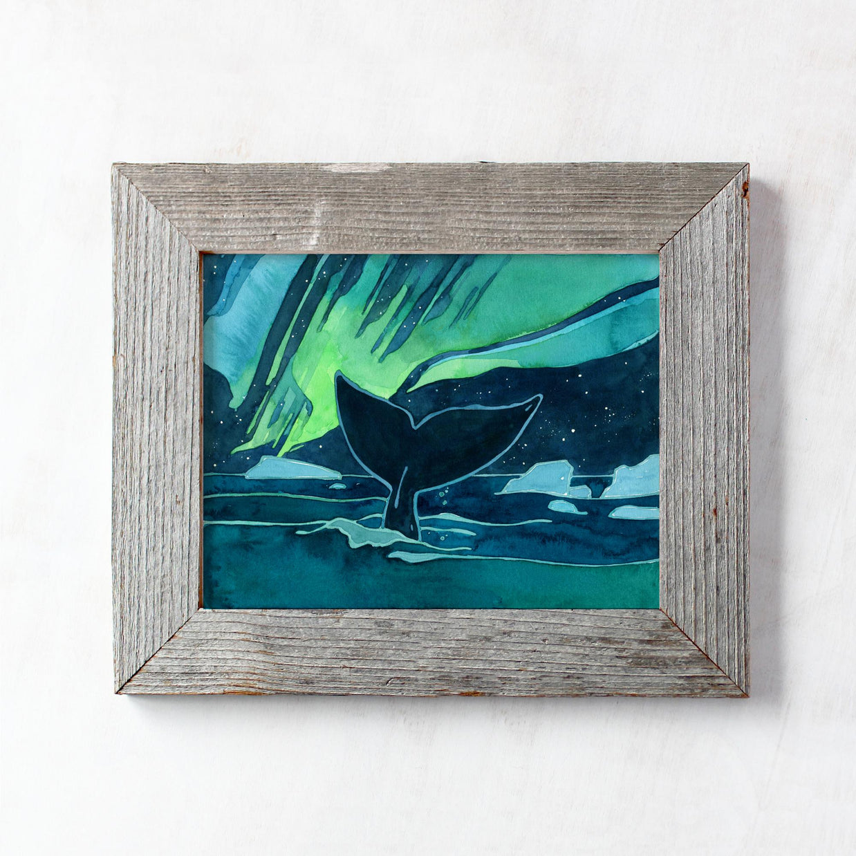 Bowhead Whale Northern Lights Print