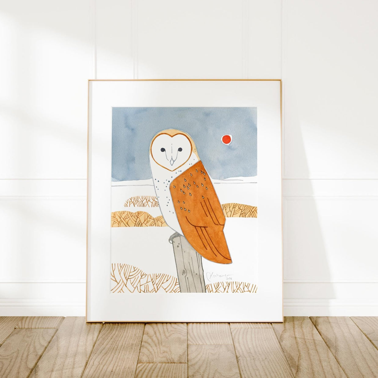 Barn Owl Winter Print