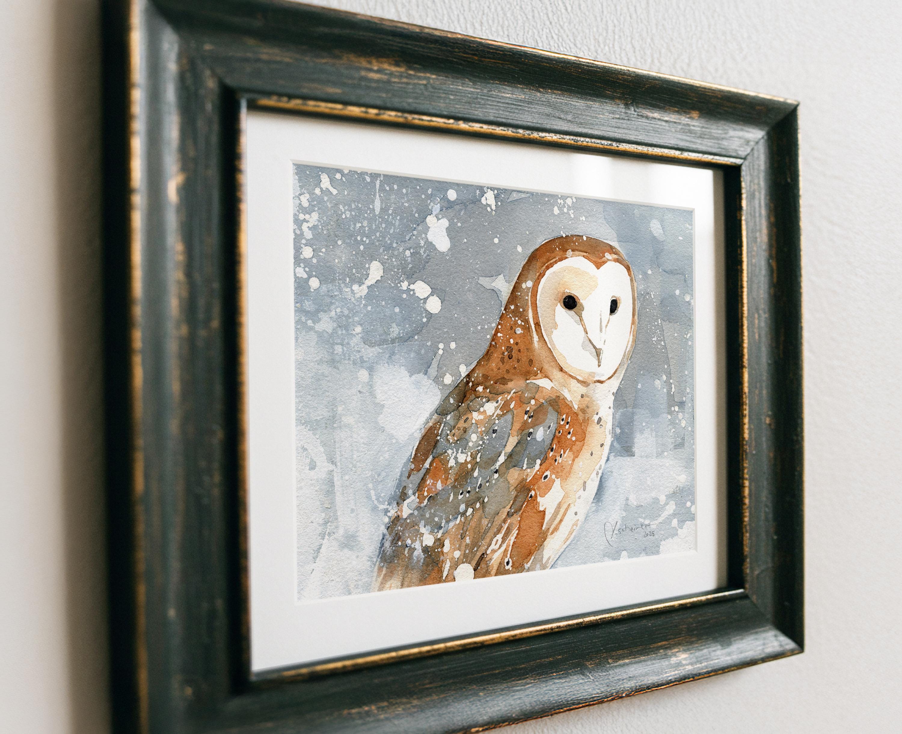 Barn Owl Snowy Print