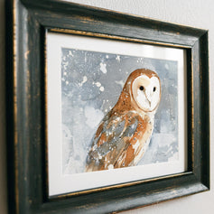 Barn Owl Snowy Print