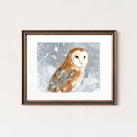 Barn Owl Snowy Print