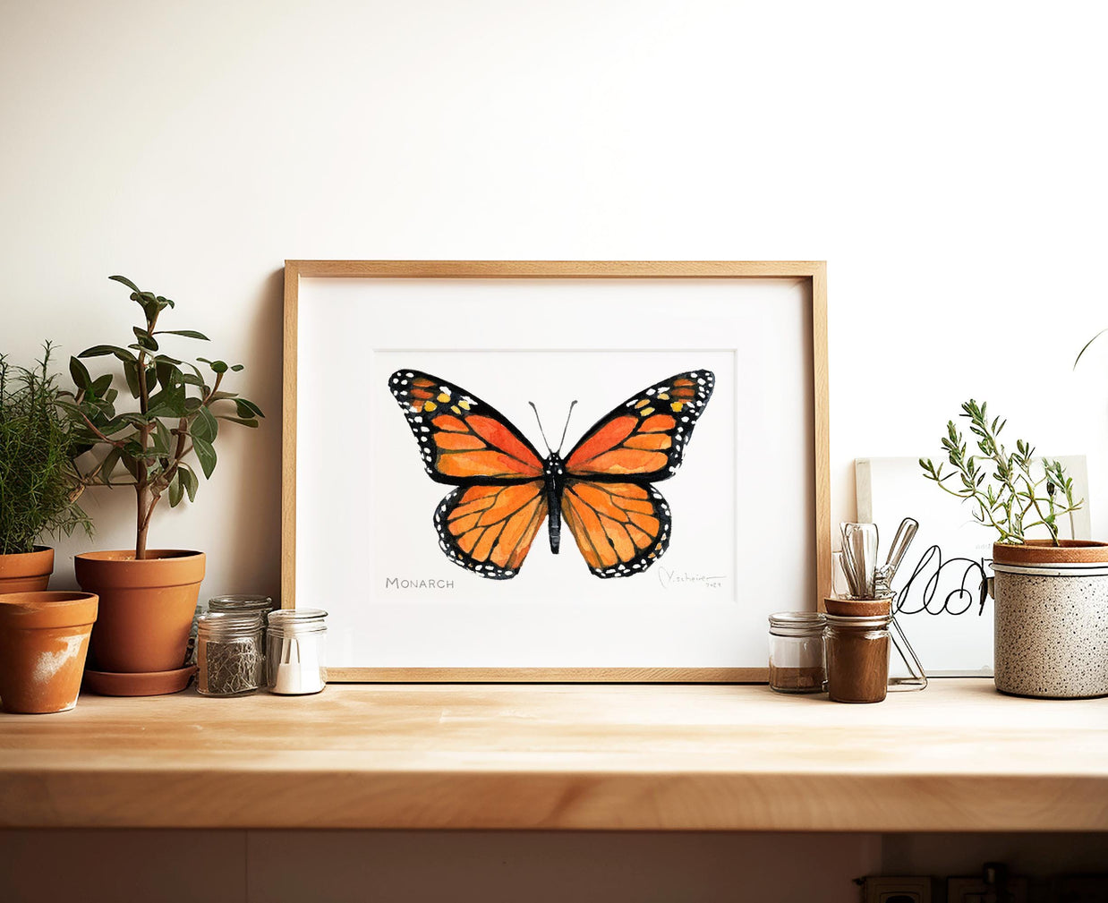 Monarch Butterfly Watercolor Art Print