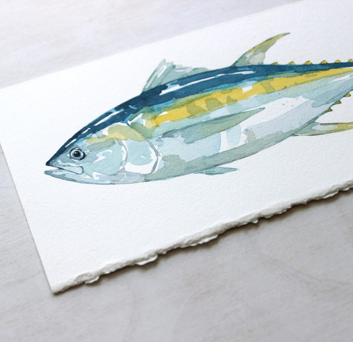 Original Yellow-fin Tuna Fish Watercolor Painting