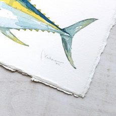 Original Yellow-fin Tuna Fish Watercolor Painting