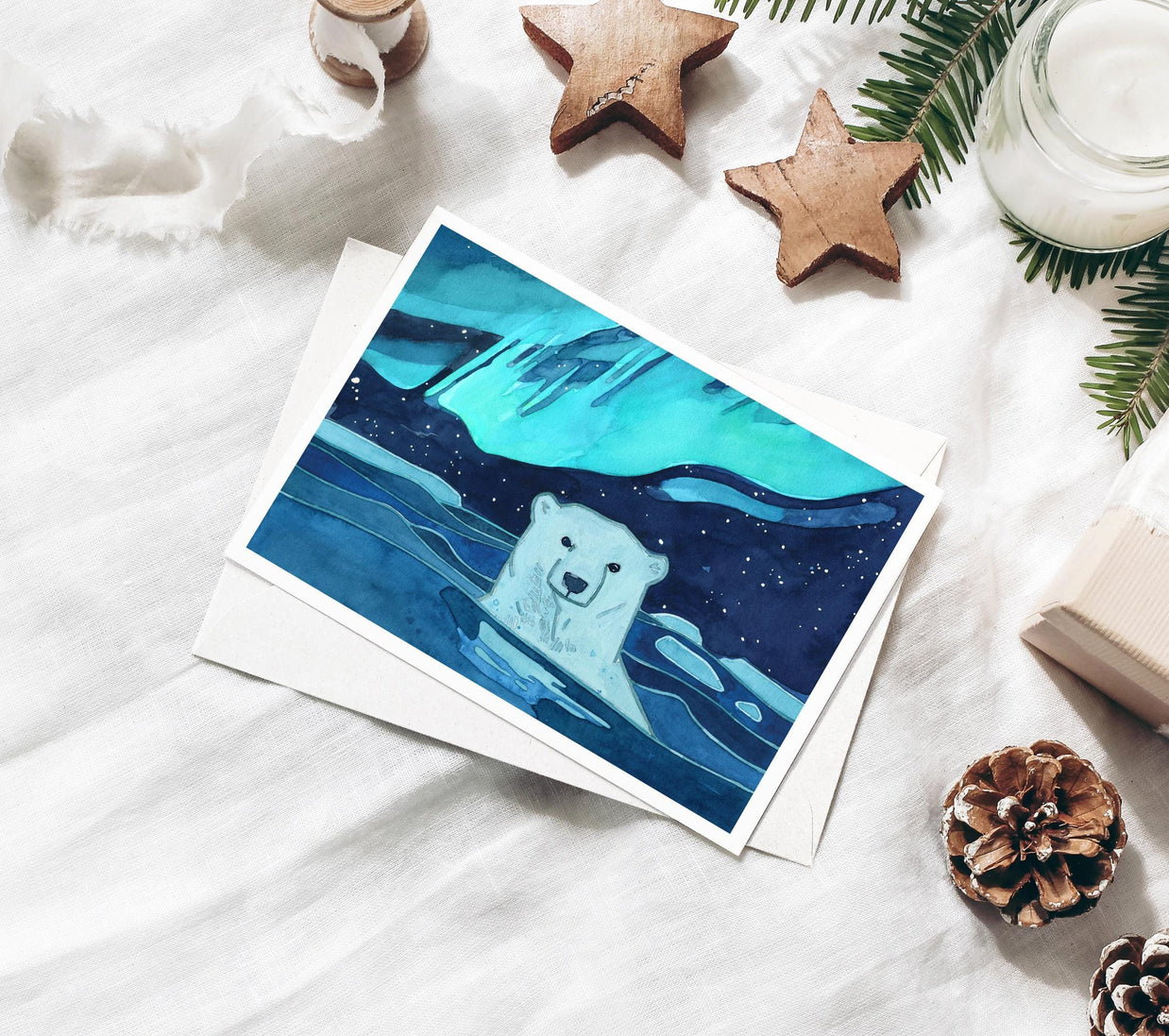 Nautical Northern Lights Christmas Card Set III