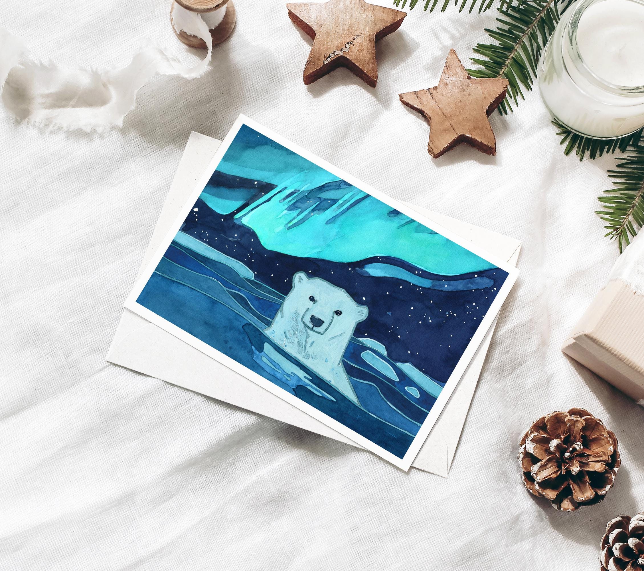 Nautical Northern Lights Christmas Card Set III