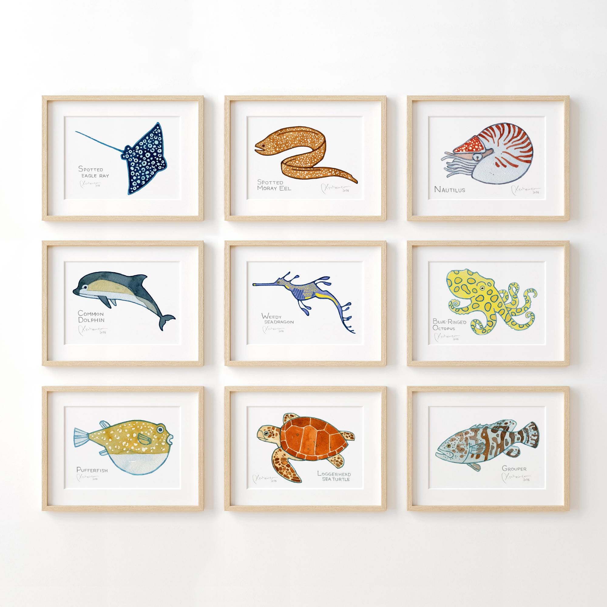 Sea Creature Choose Your Own Print Set