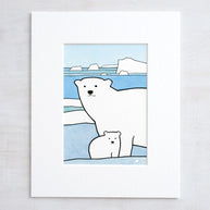 Polar Bear & Cub Print