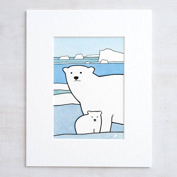 Polar Bear & Cub Print