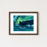 Bowhead Whale Northern Lights Print