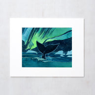 Bowhead Whale Northern Lights Print
