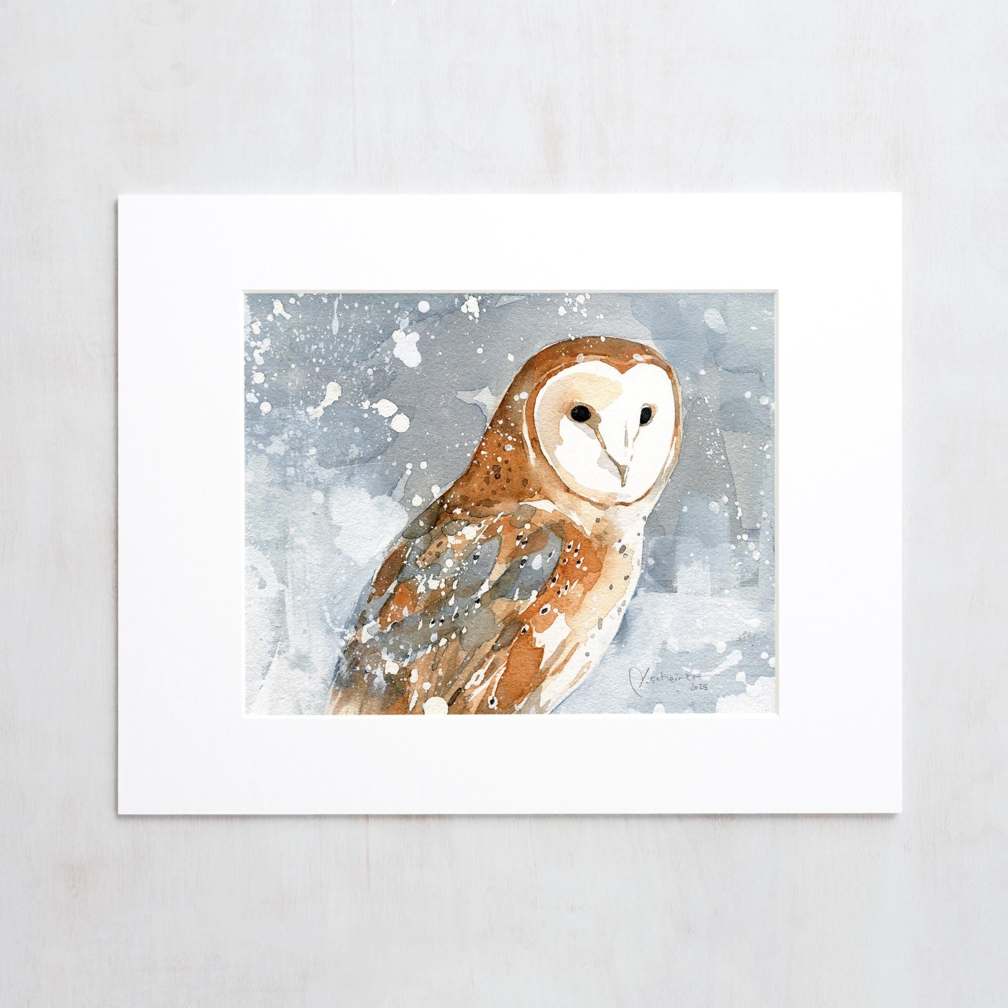 Barn Owl Snowy Print