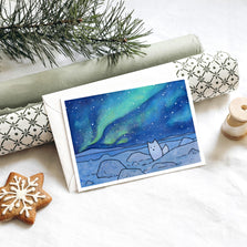Arctic Fox Northern Lights Card Set