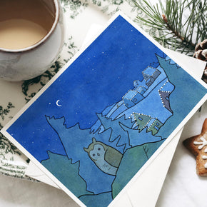 Owls Christmas Holiday Card Set II
