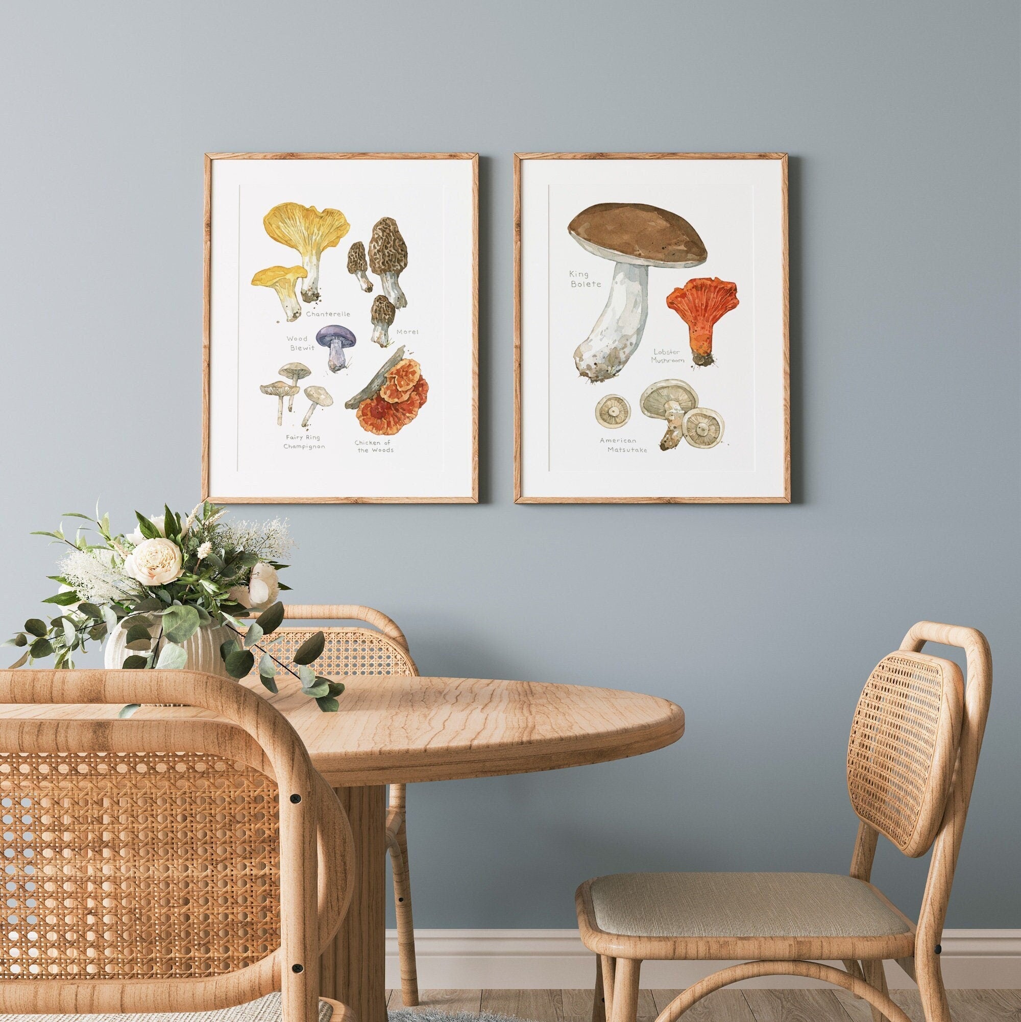 Forageable Mushrooms Set of 2 Prints