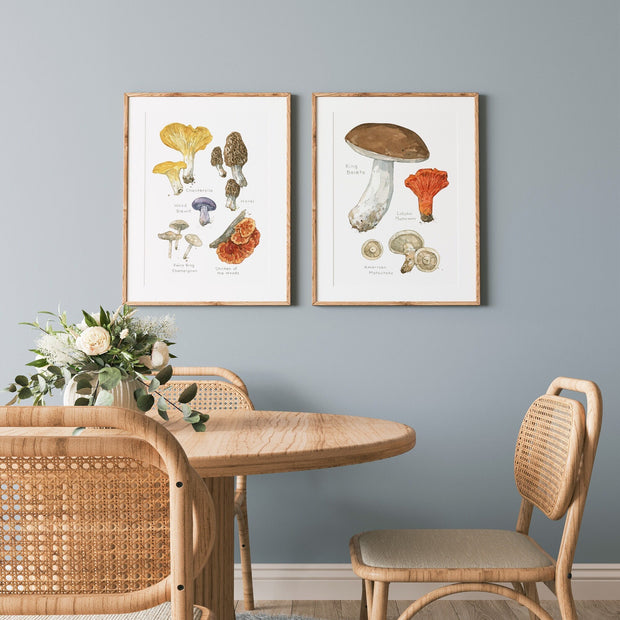 Forageable Mushrooms Set of 2 Prints
