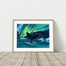 Bowhead Whale Northern Lights Print