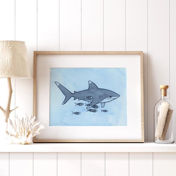 Whitetip Shark Print