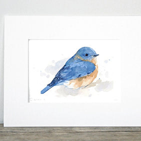 Bluebird Watercolor Print