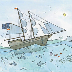 Pirate Ship Ocean Print