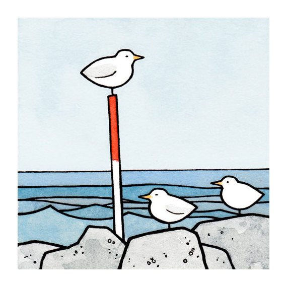 Sea Gulls Beach Print