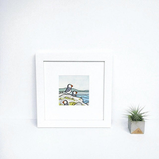 Puffins Watercolor Print