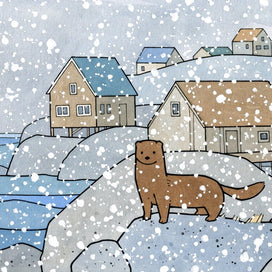 Mink Holiday Card Whimsical Nature Christmas Card
