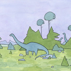 Diplodocus Dinosaur Nursery Print