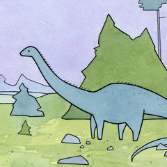 Diplodocus Dinosaur Nursery Print