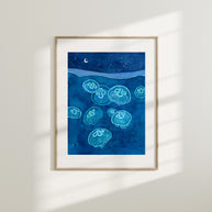Bioluminescent Jellyfish Print