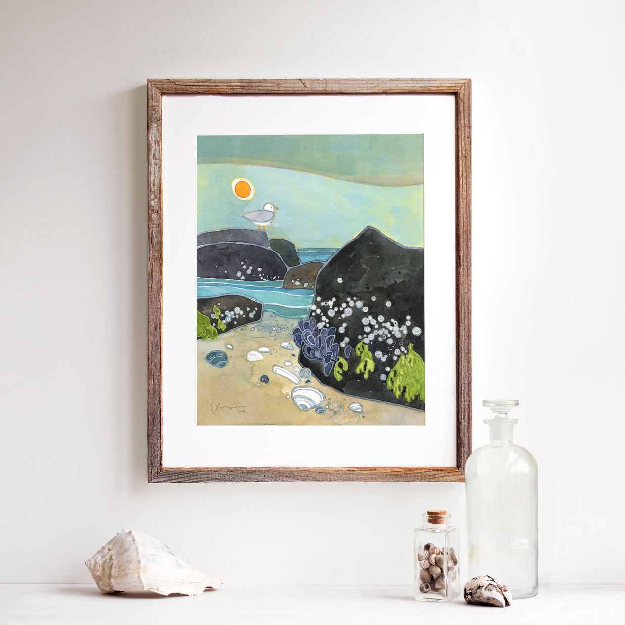 Jetty Beach Art Print Coastal Ocean Wall Art