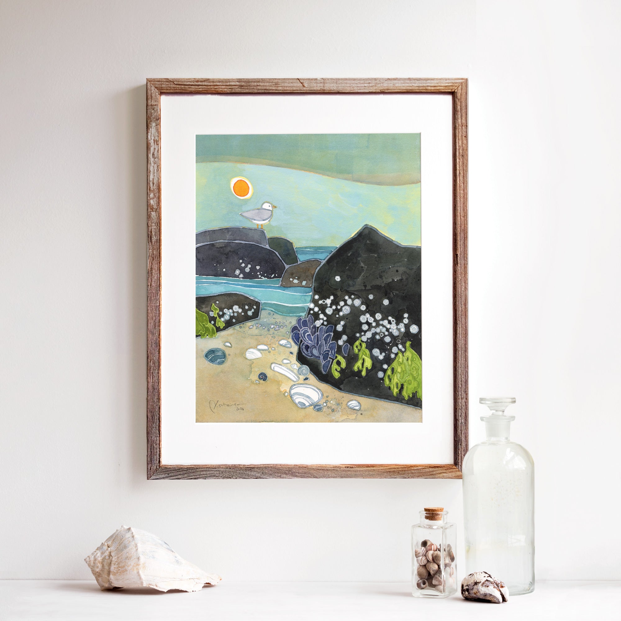 Jetty Beach Art Print Coastal Ocean Wall Art