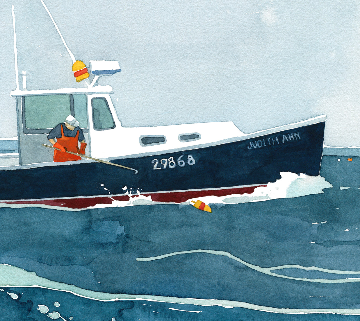 Lobster Fishing Boat Seascape Print