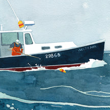 Lobster Fishing Boat Seascape Print
