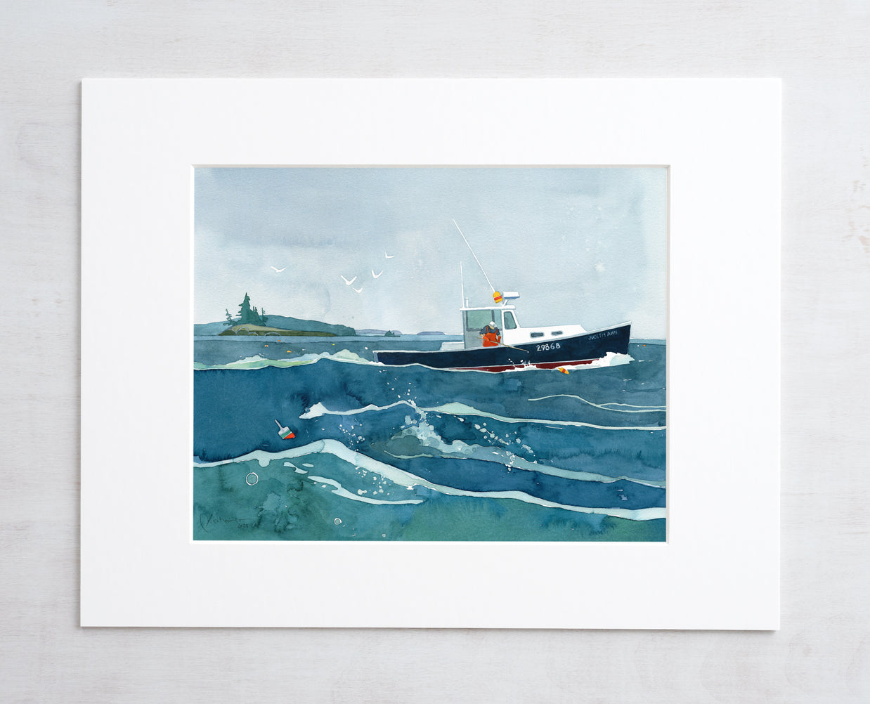 Lobster Fishing Boat Seascape Print