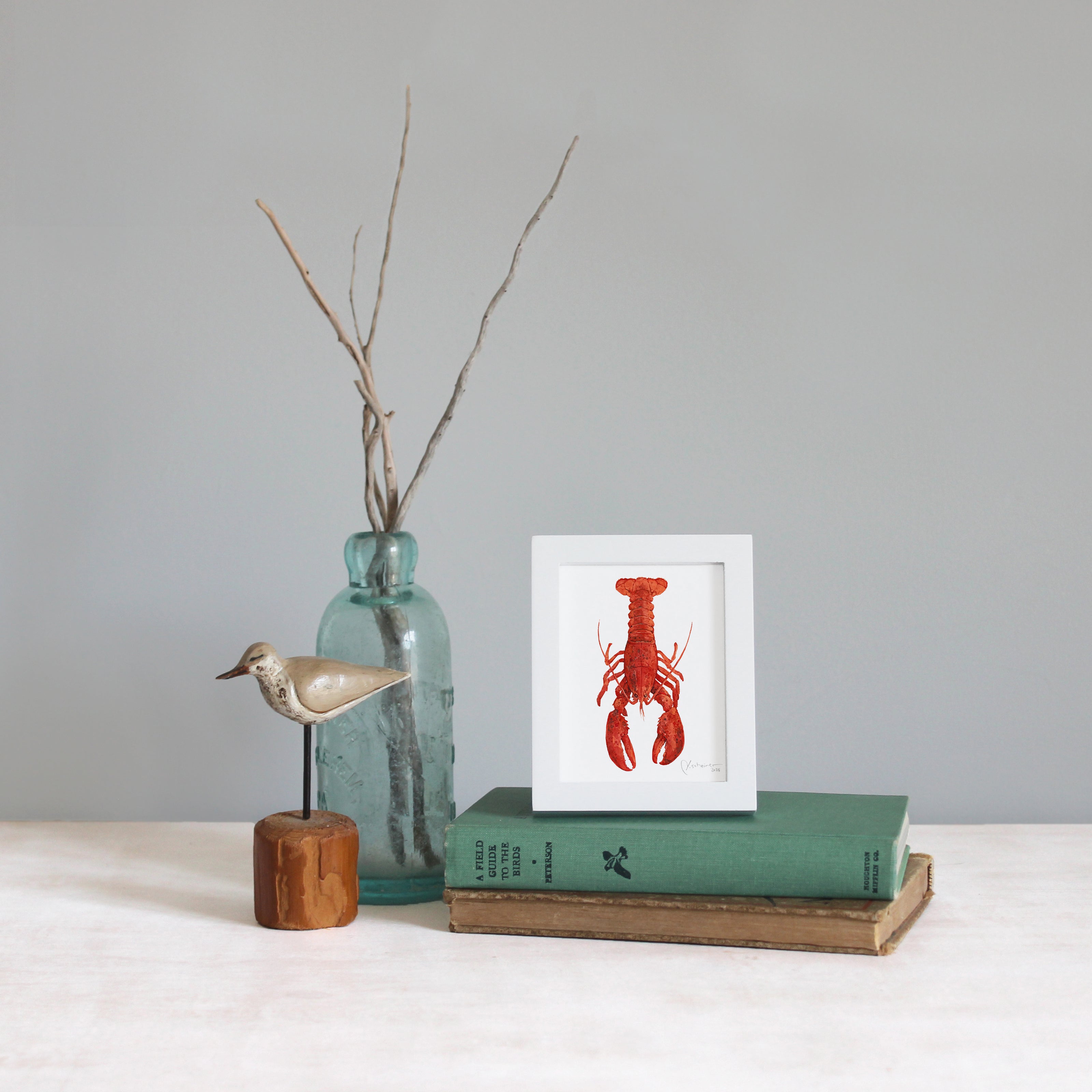 Framed Mini Lobster Watercolor Print