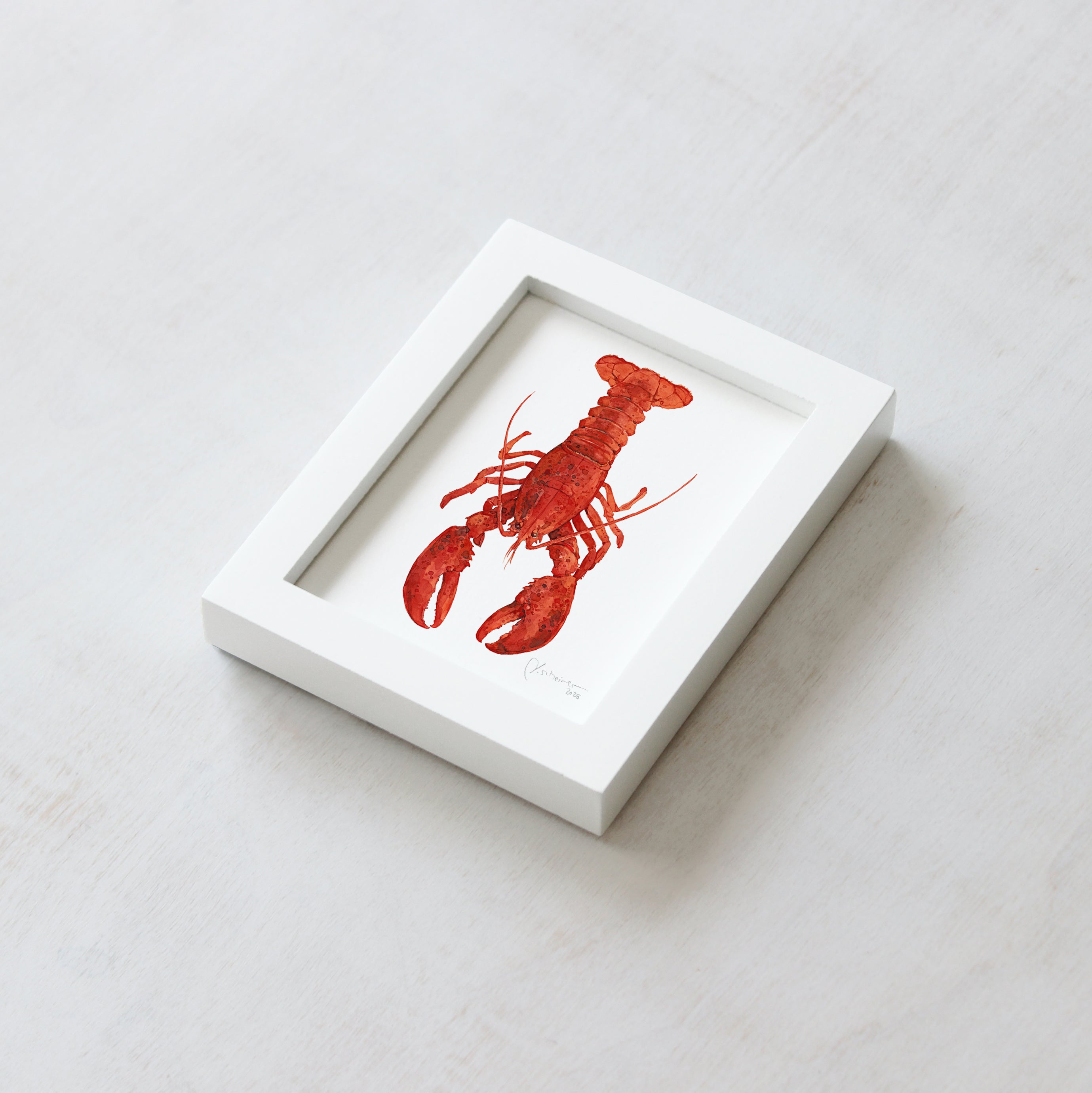 Framed Mini Lobster Watercolor Print